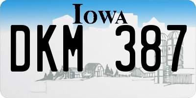 IA license plate DKM387