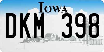 IA license plate DKM398