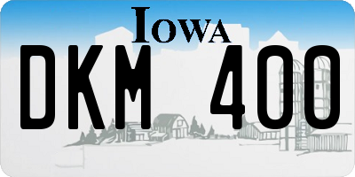 IA license plate DKM400