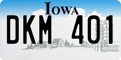 IA license plate DKM401