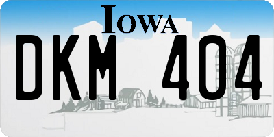 IA license plate DKM404