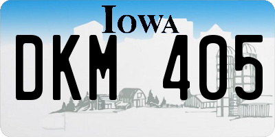 IA license plate DKM405
