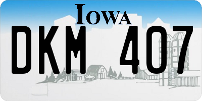 IA license plate DKM407