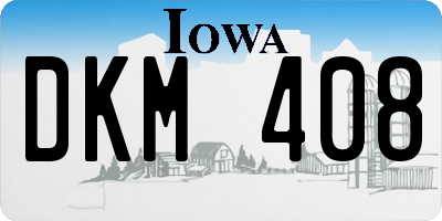 IA license plate DKM408
