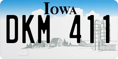 IA license plate DKM411