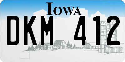 IA license plate DKM412