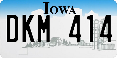 IA license plate DKM414