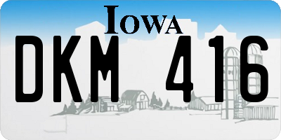 IA license plate DKM416