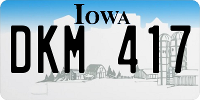 IA license plate DKM417