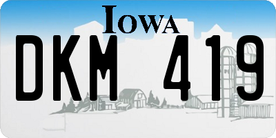 IA license plate DKM419