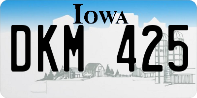 IA license plate DKM425