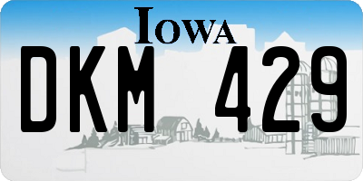 IA license plate DKM429