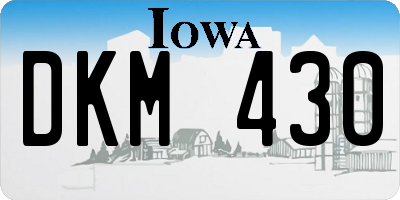 IA license plate DKM430