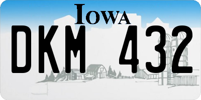 IA license plate DKM432