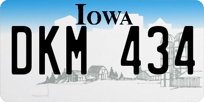 IA license plate DKM434