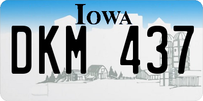IA license plate DKM437
