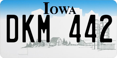 IA license plate DKM442