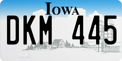 IA license plate DKM445