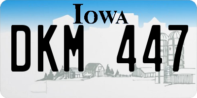 IA license plate DKM447