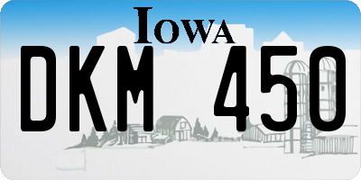 IA license plate DKM450