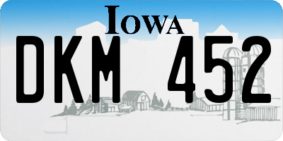 IA license plate DKM452