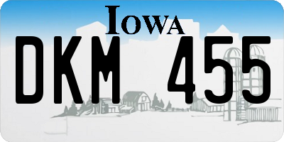 IA license plate DKM455