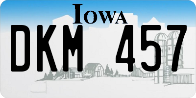 IA license plate DKM457