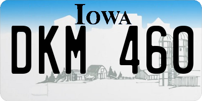 IA license plate DKM460
