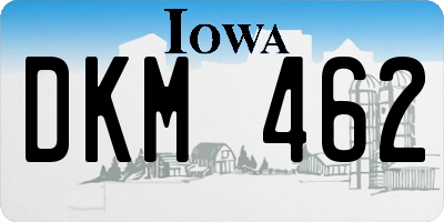IA license plate DKM462
