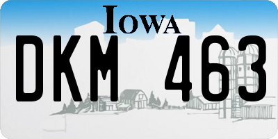 IA license plate DKM463