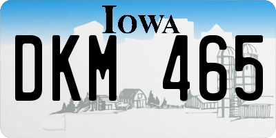 IA license plate DKM465