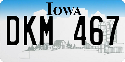 IA license plate DKM467