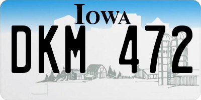 IA license plate DKM472