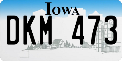 IA license plate DKM473