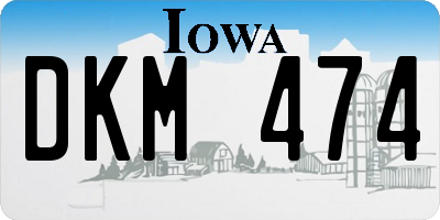 IA license plate DKM474