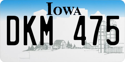 IA license plate DKM475