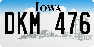 IA license plate DKM476