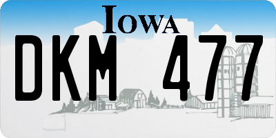 IA license plate DKM477