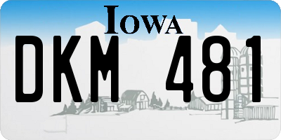 IA license plate DKM481