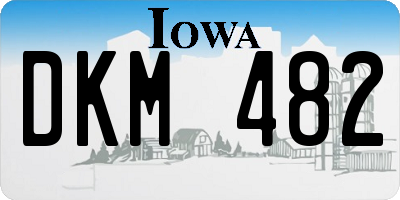 IA license plate DKM482