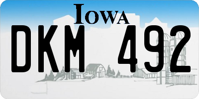 IA license plate DKM492