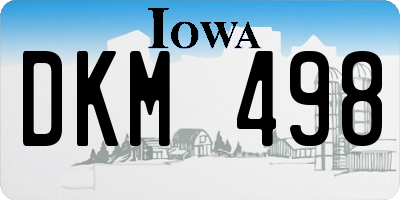 IA license plate DKM498
