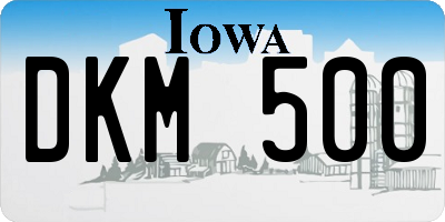 IA license plate DKM500