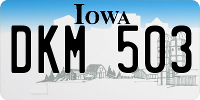 IA license plate DKM503