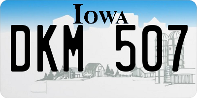 IA license plate DKM507