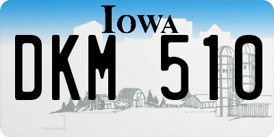 IA license plate DKM510