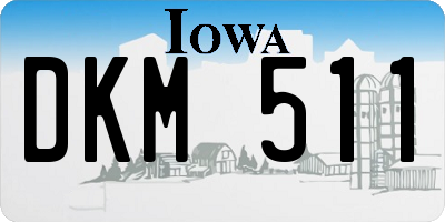 IA license plate DKM511