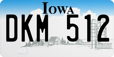 IA license plate DKM512