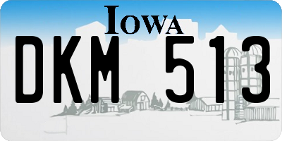 IA license plate DKM513