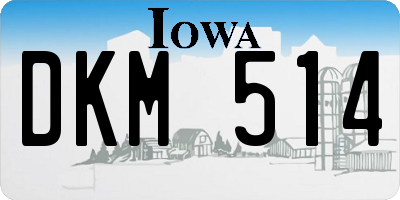 IA license plate DKM514